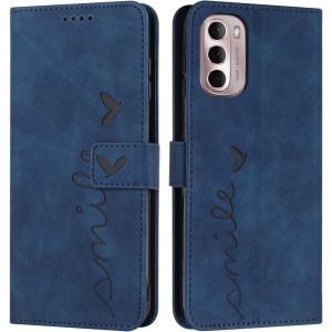 Kal-Coque Pour Moto G Stylus 5g 2022, Étui Housse En Cuir Pu Magnétique Avec Pochette Portefeuille, Protection Flip (Bleu) - Neuf