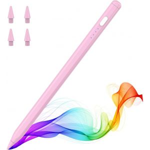 Pencil Pour Ipad (A16) 11E 10E 9E Gen, Stylet Pour 2018-2025 Apple Ipad 11-6, Mini 7-5, Air M3/M2 11""/13""/5/4/3, Pro M4 13""/12,9""/11"" Sensibilit&eacute; &Agrave; L'Inclinaison,Chargement Rapide Usb-C, Rose - Neuf