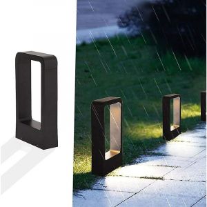 Borne Lumineuse Led Prise Électrique 7w 3000k Ip65 Terrasse Éclairage Extérieur Lampe Jardin Noir Blanc Chaud Design Luminaire Étanche Déco Ip65 - Neuf