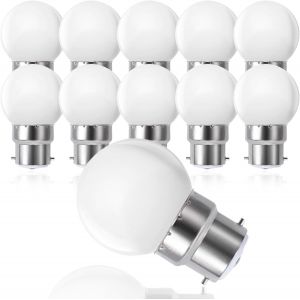 KAL-Lot De 10 Globe Led B22 G45 - Blanc Chaud 3000K - 3 W G45-155 Lm - Coque En Polycarbonate Mat - Intensité Non Variable - Neuf