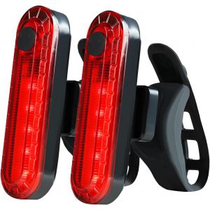 Meimie-2 Pièces Feu Arriere Velo Puissante,Lumiere Velo Arriere,Rechargeable Usb-C,Feu Arrière Vélo Led,5 Modes Ipx6 Étanche Lampe Led Pour Vélo Cyclisme Vtt - Neuf