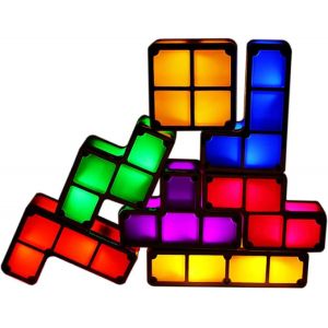 Cheng-Veilleuse Empilable Pour Enfants Led 7 Couleurs Puzzle 3d Veilleuse Induction Lampe De Bureau Emboîtable Diy Tangram Blocs Lumineux Puzzle Lampe Pour Chambre D'enfant Usb - Neuf