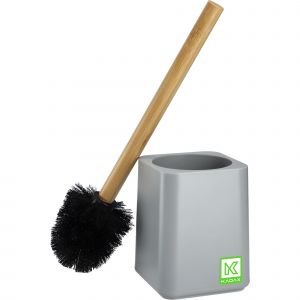 KADAX Brosse WC Salle de Bain Bambou gris - Neuf