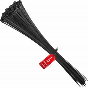MEVRONISSHOP-Collier de Serrage Grande Taille 530 mm x 4,8 mm, Attache C&acirc;ble, Serre C&acirc;bles Grand Rilsan Nylon, Colliers Serre-Cable 530mm, Noir, Lot de 100 Pi&egrave;ces - Neuf