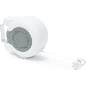 KGABERY-2 Cordes À Linge 26 M Avec Boîtier Séchoir Mural Enrouleur Automatique 13x2 M,Plastique,Blanc - Neuf