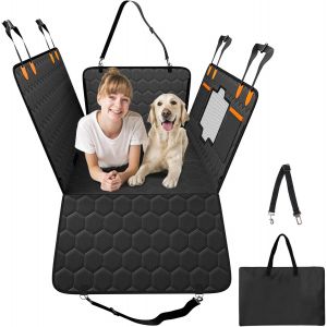 Yemaesre-Housse De Siège Arrière Voiture Pour Chien, 136x65 Cm, Couverture De Protection De Siège Étanche, Capacité De Charge 158 Kg, Avec Fenêtre En Maille, Poche De Rangement, Pour Voitures Suv Cam - Neuf
