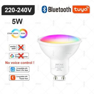 Lugh-Ble Gu10 220-240v-1pcs Bulbtuya Inda-Ampoule Led Intelligente À Intensité Variable E14,Ampoule Gu10,Wifi,Zigbee,Bluetooth,2700-6500k,Rvb,Fonctionne Avec Alexa,Amazon,Google - Neuf