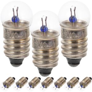 Kal-Lot De 10 Mini Ampoules Led E10 2,5 V 0,3 A - Expérience Physique Électrique - Base À Vis - Indicateur Lumineux À Incandescence - Lampe De Poche Ancienne - Lampe De Nuit - Neuf