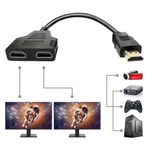 ERYI-Répartiteur Hdmi - Adaptateur Convertisseur Splitter Mâle Vers Double Femelle Y - Câble Pour Lcd Led Hd Tv - Neuf