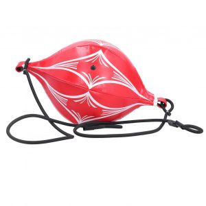 Ballon De Boxe En Pu A Motif Losange, Equipement De Fitness, Ballon Elastique De Reponse Au Combat, Ballon Rouge A Motif Losange Blanc - Neuf