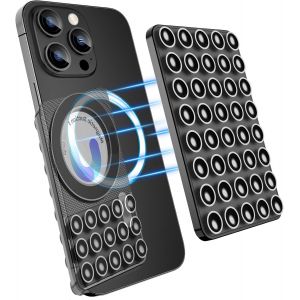 MDY-Support Telephone Ventouse, Support magnétique pour téléphone Portable avec Compatible avec iPhone 15/14/13, Magnétique Phone Holder pour Douche, Créateurs TikTok, Vidéos et Selfies - Neuf