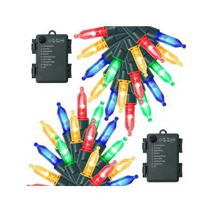 Guirlande Lumineuse De No&euml;l &Agrave; Piles (50 Ampoules De Couleurs Assorties) - Neuf