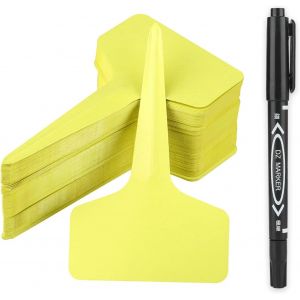 Lot De 100 Étiquettes Jaunes En Plastique Pour Plantes Et Légumes 6 X 10 Cm - Neuf