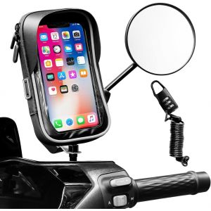 KALANKA-Support Telephone Moto Étanche - Support Telephone Moto Anti Vibration, Écran Tactile, Smartphone de 6,8 Pouces, avec Antivols de Casque, Réglage Libre à 360° - Neuf