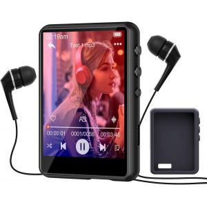 MP3 Player Bluetooth 5.3 HiFi, 64Go avec écran Tactile 2.4 Pouces - Lecteur MP3 pour Enfants avec Extension jusqu'à 128GB - Radio FM, Haut-Parleur et Enregistreur - Grey - Neuf
