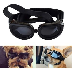 Lunettes De Protection Anti-Uv Pour Chien, Avec Sangles Réglables, Pour Chats Et Petits Chiens, Noires - Neuf