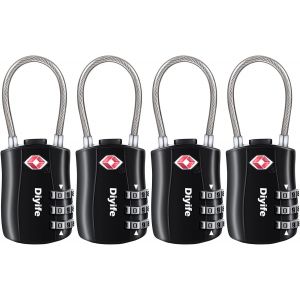 KALANKA-4 PCS Serrures à Bagages TSA, Cadenas de sécurité à 3 Chiffres, Cadenas à Combinaison, Code de Verrouillage pour Les valises de Voyage Valise Sac de Bagages - Neuf