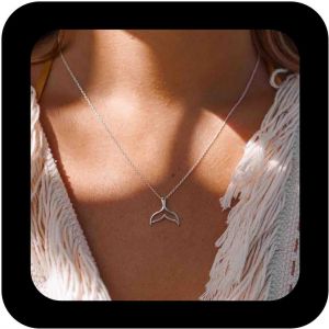 Collier Minimaliste En Argent Plaqu&eacute; Queue De Sir&egrave;ne Baleine Collier Pendentif Queue De Dauphin Collier Dainty Ocean Animal Bijoux Pour Femmes - Neuf