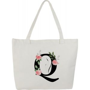 Sjzg-Tote Bag Personnalisé, 100% Toile De Coton, Sac Tissus Avec Prénom, Imprimé De A À Z, Doublé, Cadeau Personnalisé Maitresse - Neuf