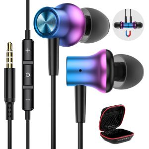 KALANKA-XiaoMi Redmi Note 13 12 Pro 11S 11 Pro 10 5G &Eacute;couteurs intra-auriculaires magn&eacute;tiques HiFi avec c&acirc;ble, prise jack 3,5 mm avec microphone, pour Samsung A14 A13 A23 A12 Galaxy A52S A32 A22 - Neuf
