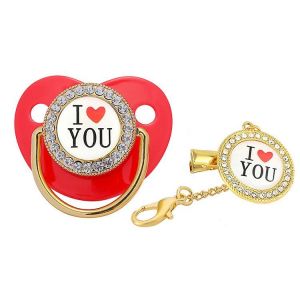 Je T'aime Lettres B&eacute;b&eacute; Sucette Nouveau-N&eacute; Silicone Sucette Violet Infantile Mamelon M Rouge - Neuf