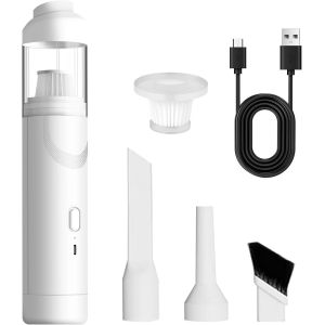 lbgwp60-Aspirateur Voiture, Aspirateur A Main Rechargeable Par Usb, Mini Aspirateur Sans Fil Avec Filtre Hepa Lavable, Kit Pour Poils D'Animaux Domestiques Et Voiture Bureau - Neuf