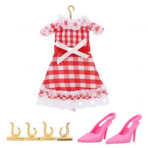 1:12 Mini Maison de Poupee Modeles Chambre Scene Accessoires Robe Cintre Chaussures Ensemble - Neuf