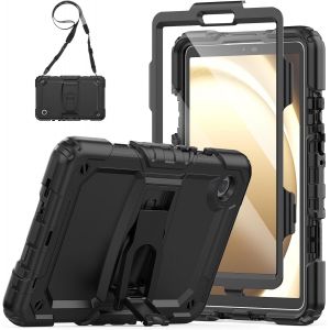 Coque Pour Samsung Galaxy Tab A9 8,7"" 2023,Antichoc Tab A9 Étui Avec Protecteur D'écran/Support Pliable/Bandoulière,Coque Pour Galaxy Tab A9 Sm-X110/Sm-X115/Sm-X117,Noir - Neuf