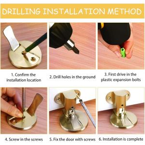 2 Pi&egrave;ces Butee De Porte Magnetique En M&eacute;tal,But&eacute;e De Porte Magn&eacute;tique Invisible Solide Avec Adh&eacute;sif Et Vis,Butee De Porte,Arret De Porte,Stop Porte,Bloc Porte Pour Bureau Et Maison (Or) - Neuf