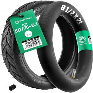 Tyre Kit 50/75-6.1 & Inner Tube 8 1/2 X 2l With Straight Valve - For Wispeed T850 / T855 Pro Scooter - Inflatable Tyre And Reinforced Inner Tube 8.5 Inches - Neuf
