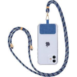 Kal-Compatible Avec Cordon Telephone La Lanière De Téléphone Lanière Universelle Portable Bandoulière Réglable Le Cou, Sangle De Pour Attache De Téléphone Compatible Avec Tous Les Smartphones-Bleu - Neuf
