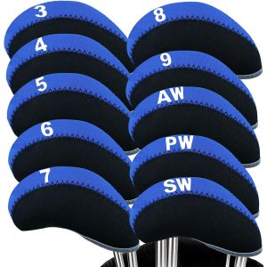 (14,5 X 7 X 0,8 Cm) Lot De 10 Couvre-Fers De Golf Avec Numéro Imprimé, Couvre-Fers Légers, Durables Et Portables, Adaptés À Tous Les Fers - Neuf