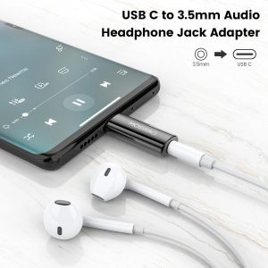Usb C To 3.5mm Jack,Type C Adapter Headphone Auxiliary Microphone Dongle Zinc Alloy Audio High Resolution Compatible With Galaxy S24 S23 S22 Ultra S20 Fe A53 Note 20 Pixel 7.[G38] - Neuf