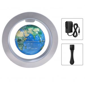 Hjlian Globe Flottant Magnetique En Forme De O, 15 Cm, Decoration De Bureau, Cadeau D'anniversaire, 100-240 V, Prise Americaine Bleue - Neuf