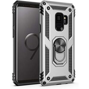 Kal-Coque Samsung Galaxy S9+ Plus, Silicone Souple Et Pc Dur Coque Avec Support Béquille Métal Multi-Angles Etui, Protection Double Couche Multi-Fonctionnel Housse Pour Samsung Galaxy S9+ Plus - Neuf