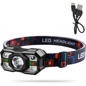 Lampe Frontale Led Très Lumineux, 2000mah Lampe Frontale Led Rechargeable, Lampe Frontale Avec Modes D'éclairage Polyvalents, Frontale Led Intelligent, Pour Camping, Pêche, Randonnée, Course De Nuit - Neuf