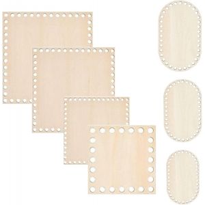 Base En Bois De Panier De Crochet Solide Blanc Ovale Plancher En Bois Panier Au Crochet En Bois Naturel Fond De Panier En Bois Naturel Pour Les Fournitures De Tissage De Panier De Bricolage - Neuf