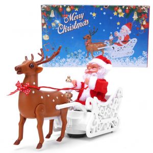 Decoration De Bureau De Noel En Forme D'elan Electrique Tirant Un Traineau Du Pere Noel, Jouet Pour Enfants, Cadeau - Neuf