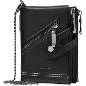 Homme Portefeuilles Porte-Monnaie Avec Blocage Anti Rfid Porte-Cartes De Cr&eacute;dit Portefeuille Pu Portable Wallet Noir - Neuf