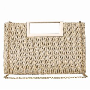 Les Femmes De La Paille Sac De Paille Naturelle Haut De La Poign&eacute;e D'Embrayage Sac Bandouli&egrave;re Sac &Agrave; Main Tiss&eacute; Plage D'&Eacute;paule De Sac &Agrave; Main - Neuf