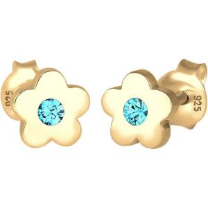 Tianyi-Boucles D'oreilles Femme Enfants Fleurs Symbolee Ludique Avec Cristaux En Argent Sterling 925 - Neuf