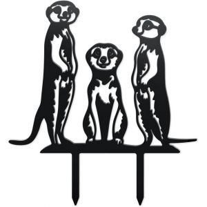 NouvelHorizonstore-Piquets de Jardin D&eacute;coratifs en M&eacute;tal de Suricate Charmant, Statues D'Ext&eacute;rieur en M&eacute;tal de Suricate Dr&ocirc;le Statue d'animal de Jardin Ornement Cadeaux d'animal Dr&ocirc;le pour Jardin Arr - Neuf
