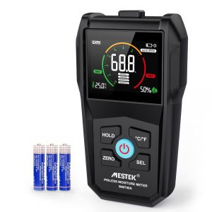 NouvelHorizonstore-Testeur Humidit&eacute; Bois Humidim&egrave;tre Murs D&eacute;tecteur d'Humidit&eacute; Num&eacute;rique sans Aiguille Hygrom&egrave;tre Alarme avec Batterie et &Eacute;cran LCD pour Mat&eacute;riaux Bois Murs Construction Plancher B&eacute;to - Neuf