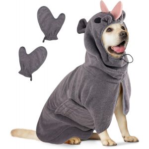 Jgd-Serviette &Agrave; S&eacute;chage Rapide Pour Animaux,Peignoir Pour Chien En Microfibre,Peignoir Pour Chien Absorbant,Absorbant Manteau Pour Animaux Pour S&eacute;chage Apr&egrave;s Baignade Bain (Rhinoc&eacute;ros Gris, L) - Neuf