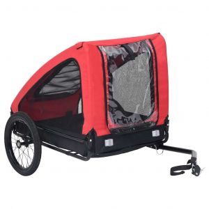 Remorque Chariot Transport De V&eacute;lo Pour Animaux De Compagnie Rouge Helloshop26 02_0044371 - Neuf