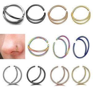 22 Pi&egrave;ces De Bijoux De Piercing De Clou De Nez De Lune En Acier Inoxydable Europ&eacute;en Et Am&eacute;ricain - Neuf