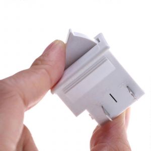 Interrupteur d'éclairage de porte de réfrigérateur Remplacement 5A 250V Plastique blanc 2 broches Durable - Neuf