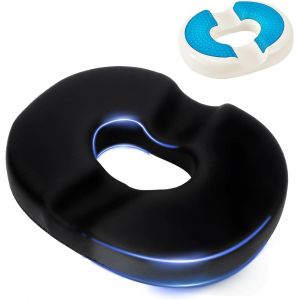 Cushion De Chaise Donut,Coussin Coccyx Orthop&eacute;dique,Coussin Orthop&eacute;dique Rond,Amousse &Agrave; M&eacute;moire De Forme Avec Couche De Gel,Pour Les Fauteuils Roulants,Les Si&egrave;ges De Voiture,Les Bureaux - Neuf