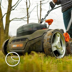 SUBZONAL-Scarificateur et a&eacute;rateur sans Fil 40V WG855E.9, Jusqu'&agrave; 400m&sup2; sur Une Charge, diam&egrave;tre de 36cm, Sac de 40L, Rouleau d'a&eacute;ration, Rouleau de Scarification, Livr&eacute; sans Batterie ni Chargeur - Neuf