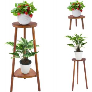 Nouvelhorizonstore-Support De Fleurs En Bois Set, Support &Agrave; Plantes Modulable En 2 Niveaux, &Eacute;tag&egrave;re &Agrave; Plantes, Support De Fleurs, Banc De Fleurs, Table D'appoint, Pour D&eacute;coration De Balcon, Jardin, S - Neuf
